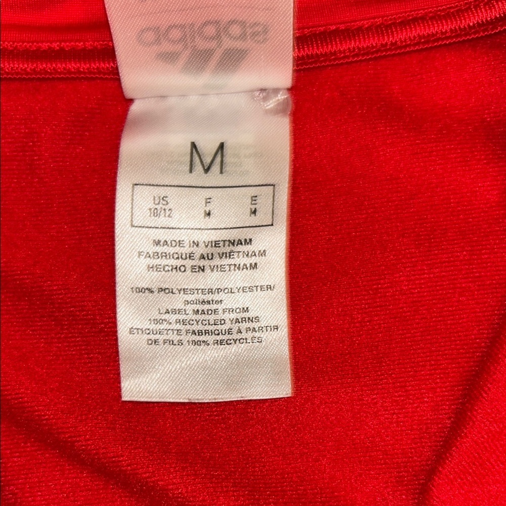 Adidas Kids Red Jacket with White Logo - Picture 4 of 9